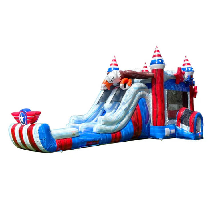 Freedom Flight Funhouse Red white and Bounce Combo wet